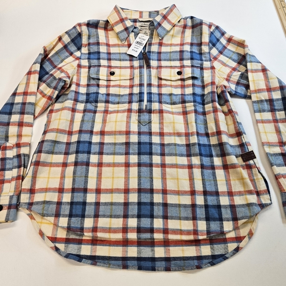 LL Bean Women's Scotch Plaid Icon Shirt FlanneL Size XS PETITE NWT $79